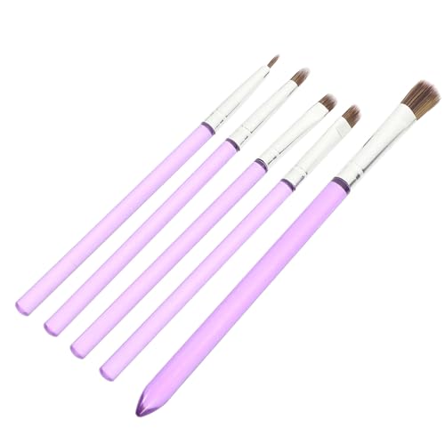 Genérico Pinceles para Decorar Pasteles Fondant 5 Piezas de Grado Alimenticio Color Morado, Cepillos para Pintura y Decoración de Galletas, Herramientas para Repostería DIY en Hogar