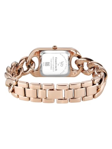 Image of Fastrack Vyb Prodigy with Quartz Analog Mocha Brown Dial Rose Gold Alloy Strap Watch for Girls - FV60125WM02W