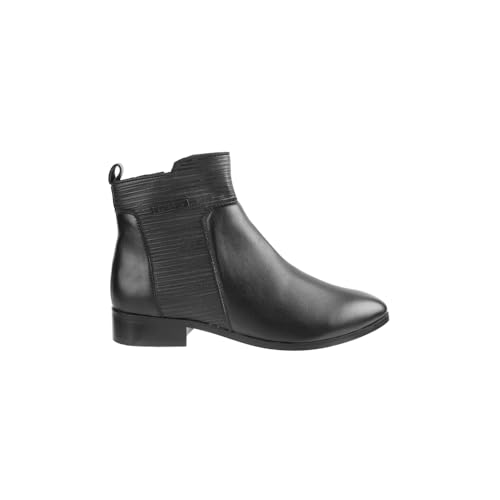 Image of Metro Women Faux Leather Ribbed Slip-On Casual Boots