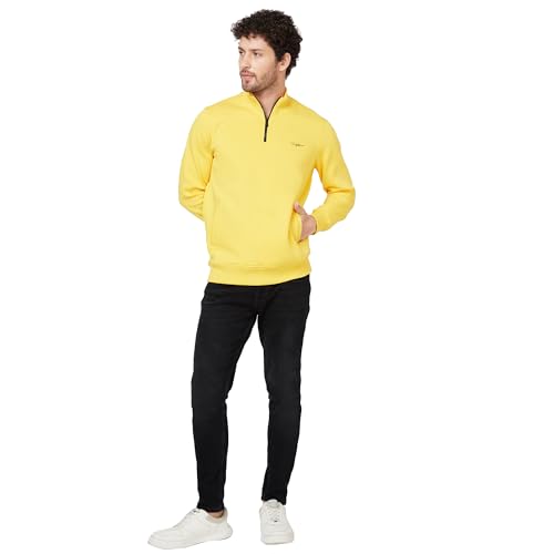 Image of Spykar Blended High Neck Full Sleeve Sweatshirt for Men