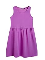 Uptownie Lite Girls Stretchable Polyester Knee Length Solid Dress (Purple,8-9 Years)