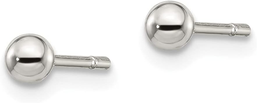 925 Sterling Silver 3mm Ball Earrings Fine Jewelry For Women Gifts For Her
