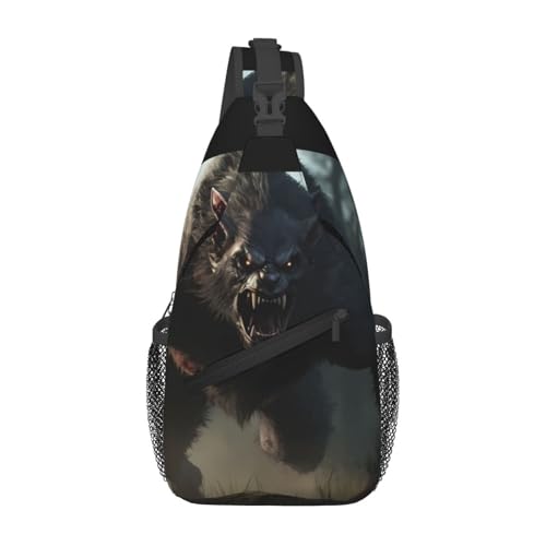 Sac de poitrine loup-garou grande capacité et durable avec impression HD