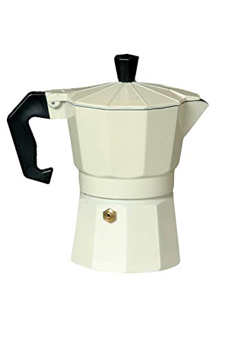 Image of 3D CREATIONS Alluminium Italian Style Stovetop Coffee Maker Moka Pot espresso Coffee percolator 6 cups of Coffee (White, 300 ml)