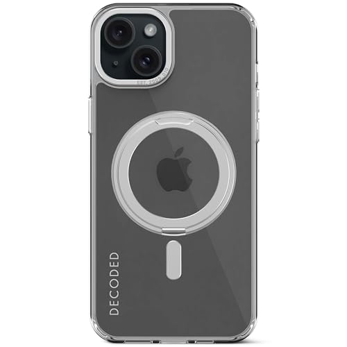 DECODED - Étui avec Support 360° - Iphone 15 Plus - Plastique 100% recyclé - Convient pour MagSafe - Transparent