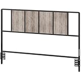 MAHANCRIS Queen Size Headboard Only, Metal Headboard with Adapters, Minimalist Industrial Style for Queen Size Beds, Greige