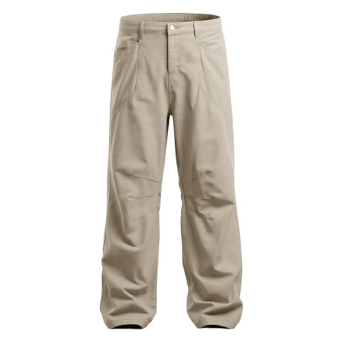 Generisch Pantalones cargo para hombre, de un solo color, elásticos, militares, para exteriores, con múltiples bolsillos, pantalones tácticos, pantalones de tela, elegantes pantalones de ocio