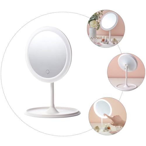 Espejo de maquillaje LED portátil ABOOFAN con luz ajustable miniatura 3