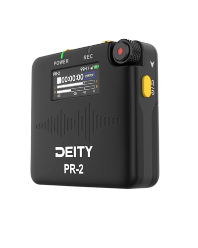 Deity Kieszonkowy rejestrator PR2 z mikrofonem krawatowym, sterowanie aplikacją Sidus Audio, 32-bitowy Float Professional z kodem czasowym, wersja amerykańska