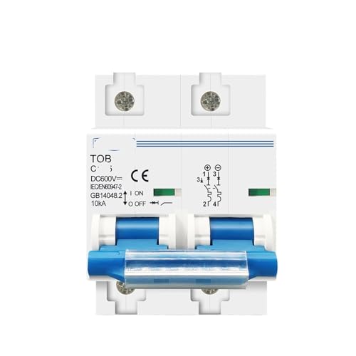 Disjoncteur 2P Courbe C 80A assurant la sécurité des réseaux solaires 600V