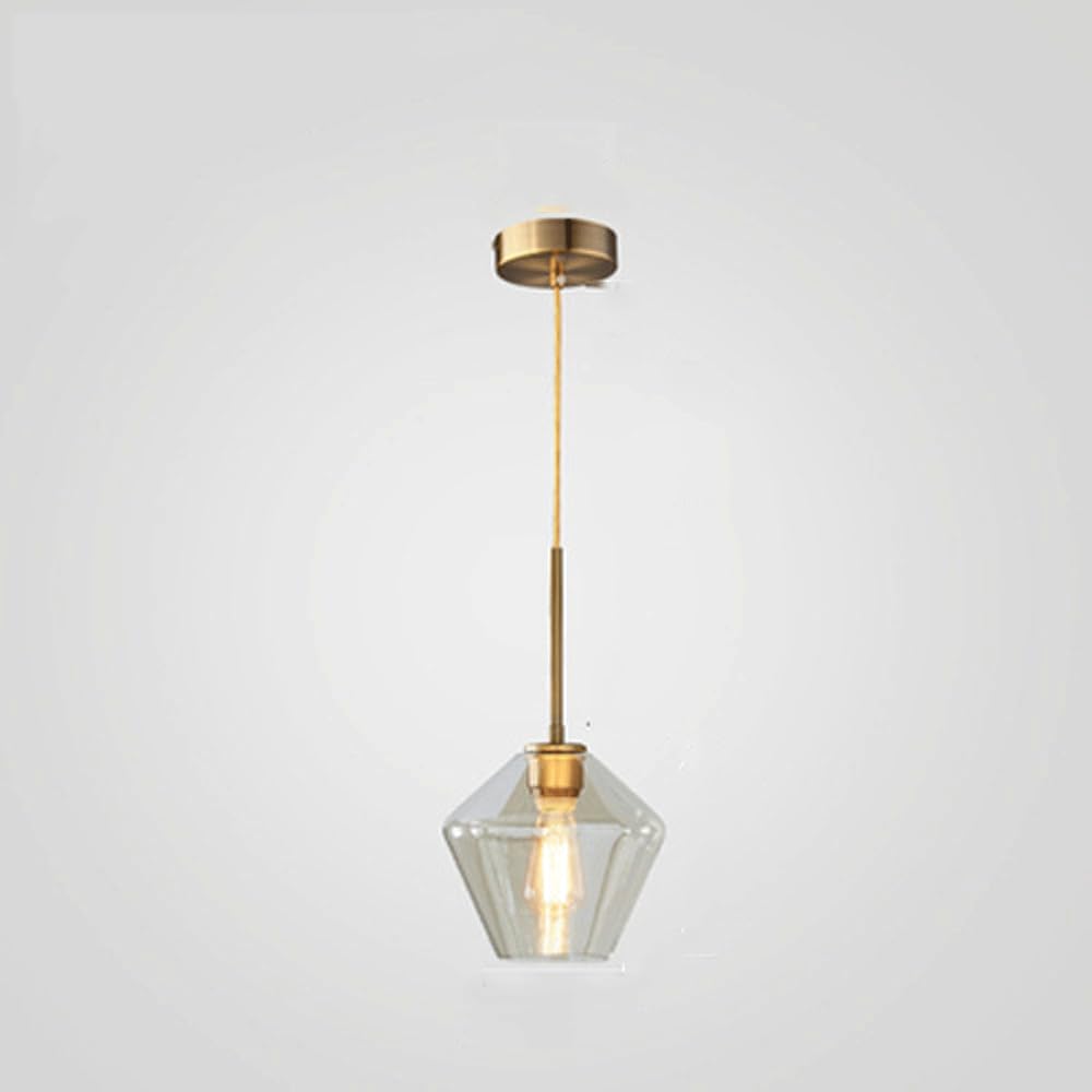1 luz Colgante Interior Cocina Isla Luces Colgantes soplado a Mano Vidrio ámbar lámparas de Techo Acabado Dorado Moderno Granja baño Comedor sobre Fregadero