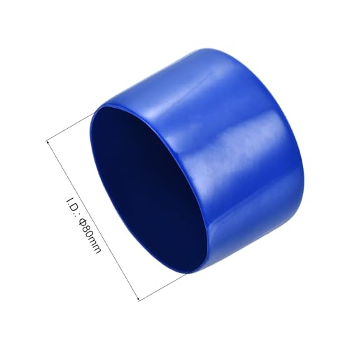 Image of uxcell 2pcs Rubber End Caps 80mm(3 1 /8 inch) ID Vinyl Round Tube Bolt Cap Cover Screw Thread Protectors Blue, 50mm Height