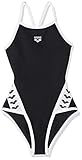 Für intensives Schwimmen Arena Mädchen Sport Team Stripe Badeanzug, Black/White, 152