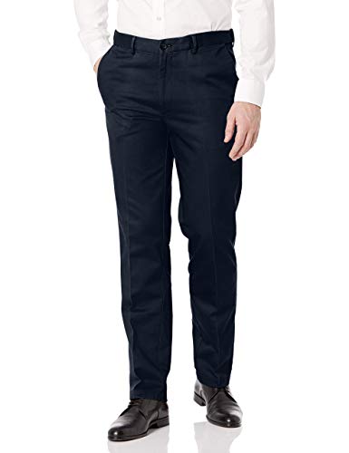 Haggar Men's Work to Weekend Hidden Expandable Waist Straight Fit Pant, Blue,34x30