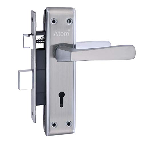 Image of Atom Heavy Duty Mortise Door Lock for Bedroom, Living Room, Main Door, Chrome Platted Matt Finish | 3 Keys | 6 Lever Double Stage Lockset for House Hotel Office(1002KY)