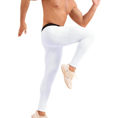 Men’s Compression Pants with Pocket Athletic Running Tight Phone Pockets Leggings Workout Base Layer Underpants4