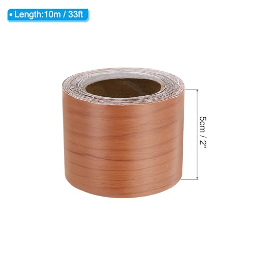 Image of PATIKIL Wood Grain Repair Tape 2in x33ft, Self Adhesive Realistic Textured Repair Tape Patch for Floor Door Table Cabinets Desk, Red Cherry