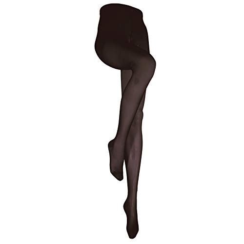 Nuvein Compression Pantyhose, 15-20 Mmhg Support, Women's Sheer Nylon Hosiery Tights, Closed Toe, Black, Petite #TOP4