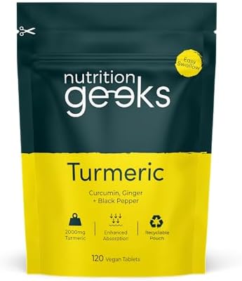 Turmeric Tablets 2000mg with Black Pepper & Ginger - 120 High Str...