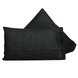  Par de fundas de almohada de algodón marta marzotto de color liso, 52 x 82 cm, color negro