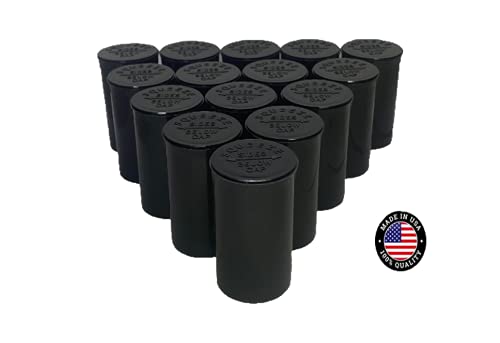 13 Dram “Squeeze Pop Top” Medium Prescription Vials/Bottle for All Your Pills or Herbs by EVO Plastics-(15 Pieces) (Black)