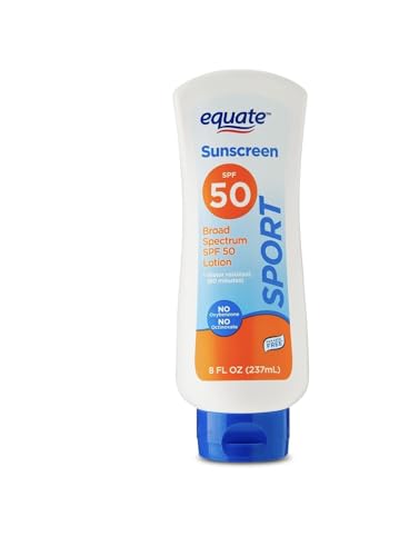 Equate Sunscreen Lotion SPF 50 Water-Resistant Unscented Paraben-Free with Homosalate Pack of 2