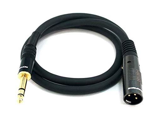 Monoprice 104760 3-Feet Premier Series XLR Male to 1/4-Inch TRS Male 16AWG Cable