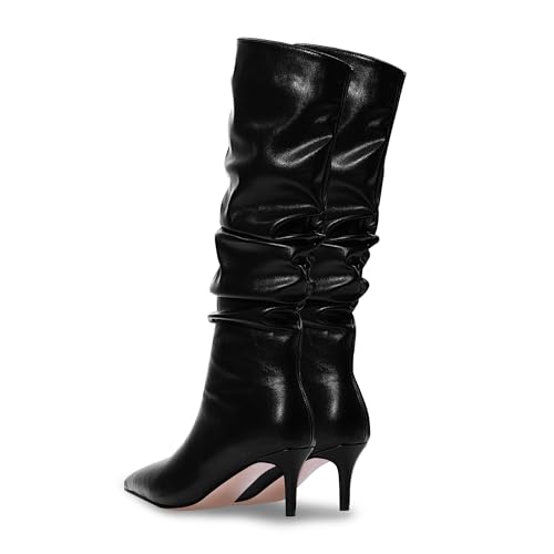 Women's Stiletto Kitten Heel Pointed Toe Slouchy Dress Knee High Boots Boots3