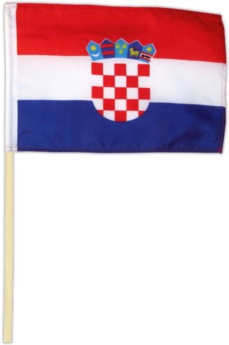 Preisvergleich Produktbild Fahne Flagge Kroatien 30 x 45 cm mit Stab