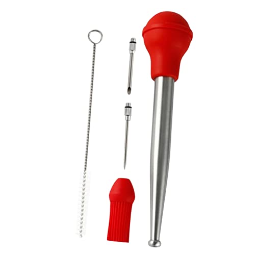 AUTSUPPL 1set Turkey Baster Bbq Sauce Injector Food-grade Marinade Injector Cleaning Brush for Cooking Grilling and Holiday Roasting