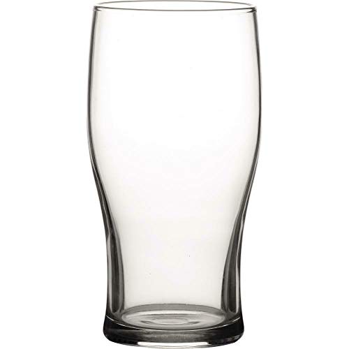 We Can Source It Ltd - Utopia CE Marked to Brim Tulip Plain Beer Pint Glass - Reusable 20oz (56cl) Beer Glass for Home and Outdoors - Clear Glasses (18)
