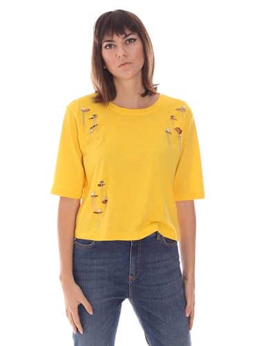 T-Shirt Donna Giallo Jijil Jpi20ts389 aux finitions haut de gamme