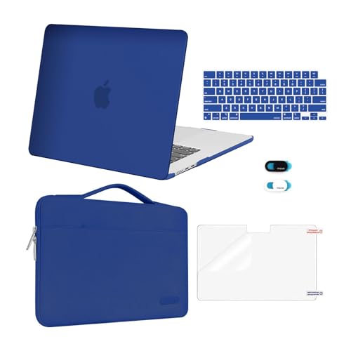 Image of MOSISO Compatible with MacBook Air 15 inch Case M5 2026 M4 M3 M2 2025-2023 | A3448 A3241 A3114 A2941, Protective Hard Shell&Carrying Sleeve Bag&Keyboard Cover&Webcam Cover&Screen Film, Royal Blue