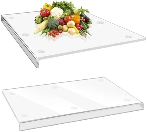 Mteawl Acrylic Cutting Board with Counter Lip,Thick 5mm Large 18×14 Inch Non Slip Clear Cutting Boards for Kitchen Glass,Countertop Protector,Kitchen Gadgets & Home Decor for Bread,Vegetable,Fruits