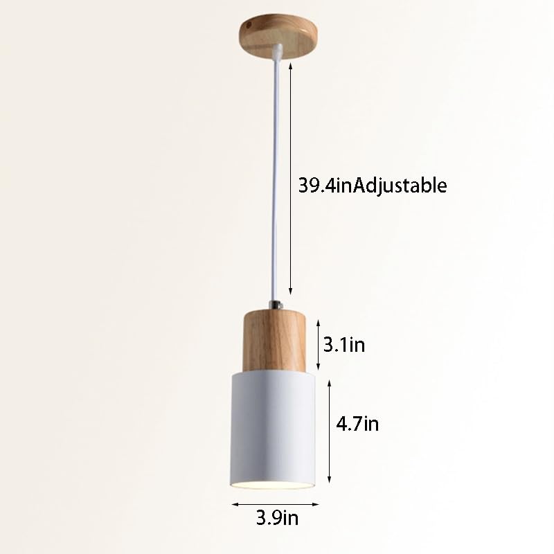 Lámpara colgante blanca moderna ajustable con base E27 para dormitorio 6