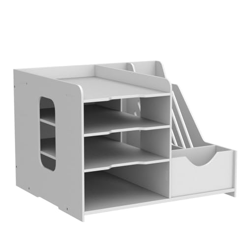 PUNCIA Archivador de Documentos A4 Soporte de papel PVC Escritorio Organizador de Archivos Bandeja de Papel Almacenamiento para Oficina Sala de Trabajo Escuela Oficina - imagen 4