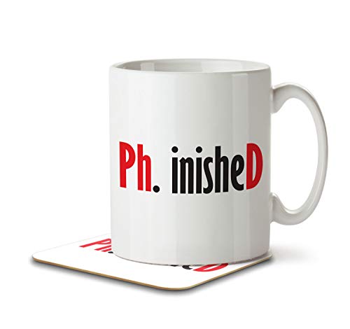 Image of The Inky Penguin - Ph.inisheD - PHD Graduate, Graduation Mug and Coaster, Ceramic, 11fl. oz.