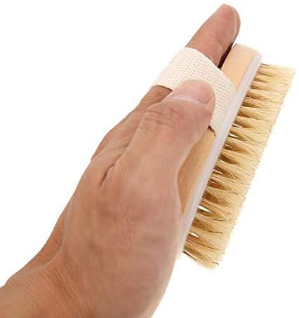Cepillo de baño para piel seca, cerdas naturales suaves para el cuerpo, cepillo para SPA, cepillo de cerdas para ducha de baño de madera, cepillo para SPA, cepillo para el cuerpo, masajeador corpora