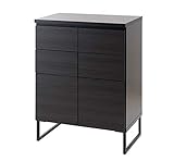 ナサ流通 スタイリッシュブラック スクエア キャビネット 引出しタイプ 幅71cm