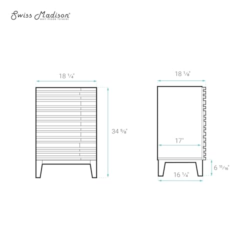 Image of Swiss Madison Cascade 18 inch Freestanding Bathroom Vanity Cabinet Without Top in Green Oak