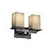 Justice Design Group Fusion 2-Light Bath Bar - Brushed Nickel Finish with Weave Artisan Glass Shade