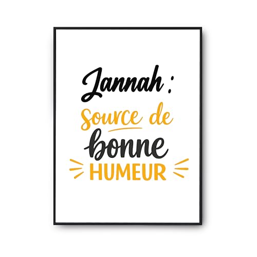 Affiche Jannah source de bonne humeur poster inspirant et décoration murale pour embellir la vie