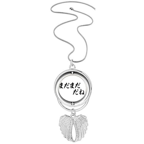 Collier ailes d'ange rotatif pendentif japonais Far From Good Enough bijou tendance acier inoxydable