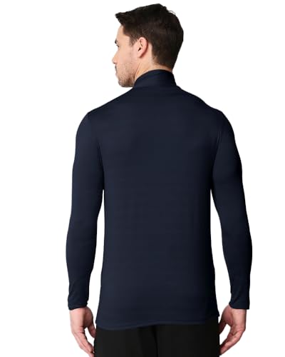 Image of EYEBOGLER Men High Neck Solid Full Sleeve Regular Fit T-Shirt