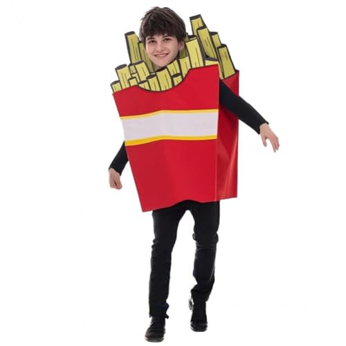 Bemvp Disfraz De Patatas Fritas, Trajes Divertidos De Comida, Mono De Cosplay Novedoso para Halloween, Carnaval, Actuaciones, Fiestas De Vestir