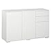 Produktbild HOMCOM Sideboard Küchenschrank Mehrzweckschrank Kommode mit 2 Schubladen 3 Türen für Wohnzimmer Badezimmer, E1 Spanplatte, Weiß 117 x 36 x 74 cm