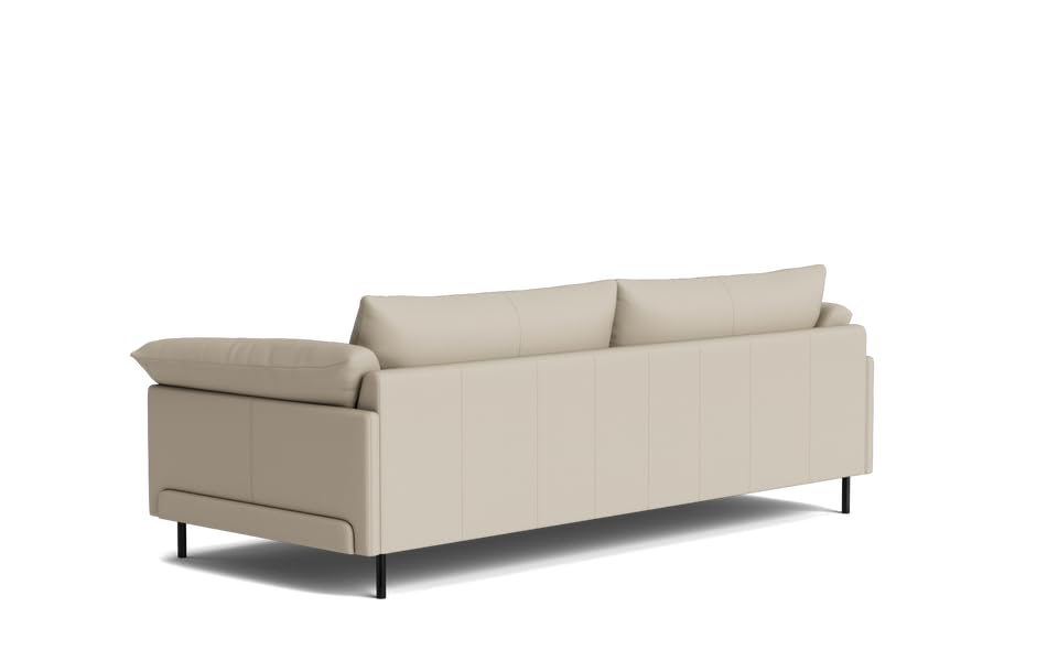 Image of LEGACY OF COMFORT Zola 3 Seater Sofa Three Seater Sofa Leather for Living Room Hotels and Offices (Cream)