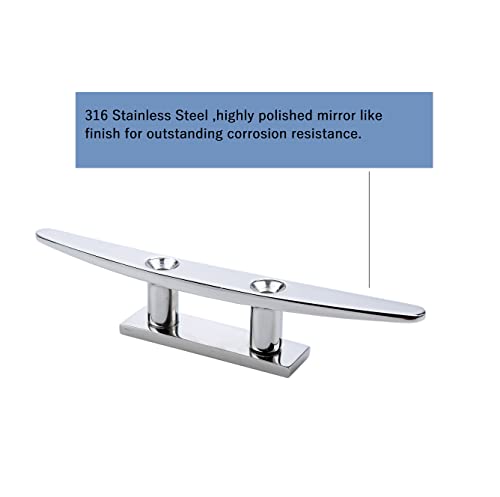 Thorn Boat Cleat Stainless Steel Low Flat Top 4" Cleats Marine Dock Base (4 Pcs) #TOP2