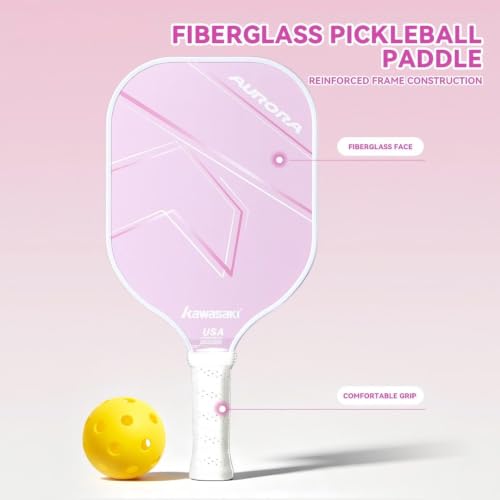 Pickleball Paddle, Ultra Lightweight Pickleball Racket with Fiberglass Surface PP Honeycomb Core Pickle Ball Paddle for Beginners 15mm-Aurora Purple by vicleo - Used condition - Image 5