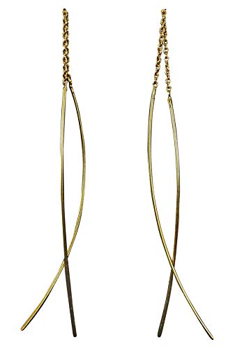 Preisvergleich Produktbild SILBERMOOS Damen Ohrhänger vergoldet Stifte Durchzieher modern elegant verspielt 925 Sterling Silber Ohrringe